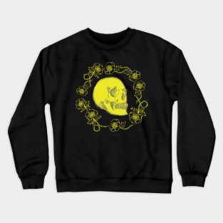 Skulls and Anemones Neon Yellow Bright Crewneck Sweatshirt